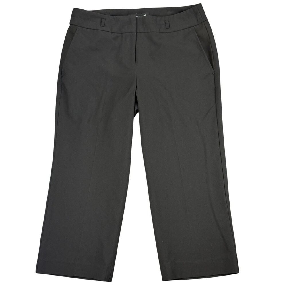 Larry Levine Women Sz 8 W31 L21 Black Cropped Trouser Stretch Dress Pants Career